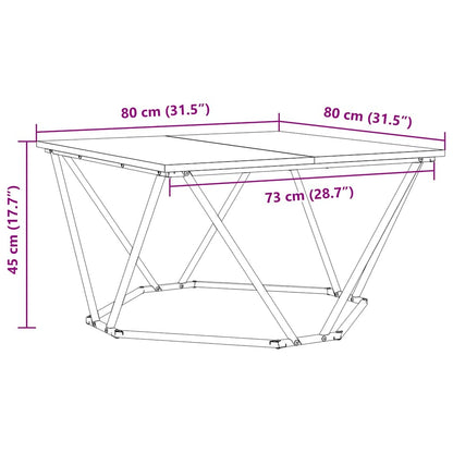 Couchtisch Sonoma-Eiche 80 x 80 x 45 cm Ingenieurholz und Stahl