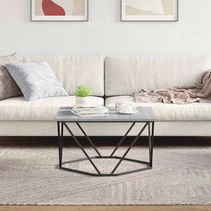 Couchtisch Grau Sonoma 80 x 80 x 45 cm Ingenieurholz und Stahl