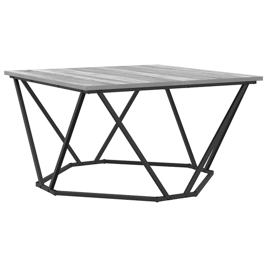 Couchtisch Grau Sonoma 80 x 80 x 45 cm Ingenieurholz und Stahl
