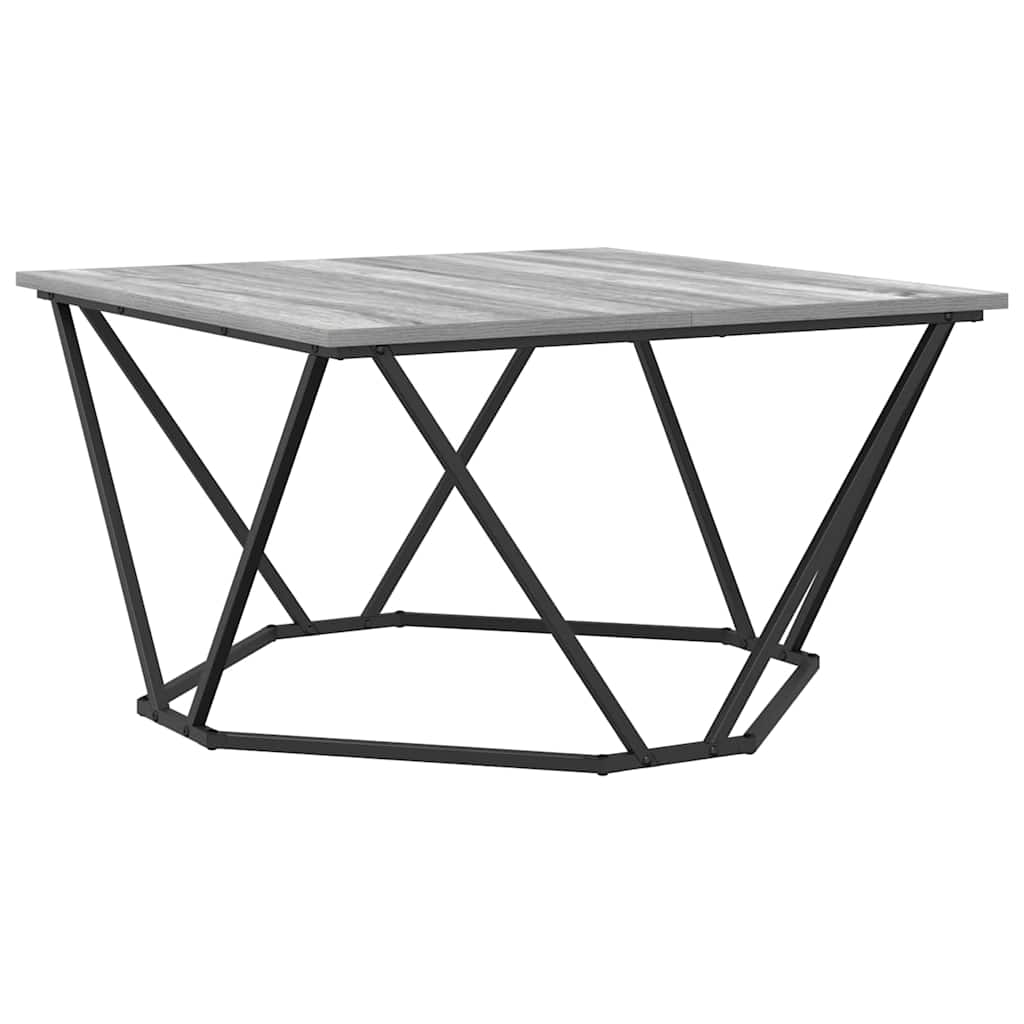 Couchtisch Grau Sonoma 80 x 80 x 45 cm Ingenieurholz und Stahl