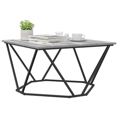 Couchtisch Grau Sonoma 80 x 80 x 45 cm Ingenieurholz und Stahl