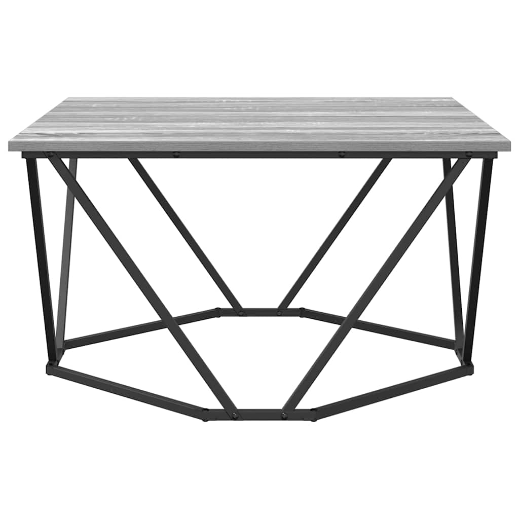 Couchtisch Grau Sonoma 80 x 80 x 45 cm Ingenieurholz und Stahl