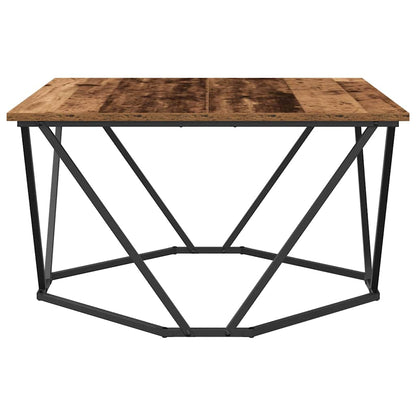 Couchtisch Altholz 80 x 80 x 45 cm Ingenieurholz und Stahl
