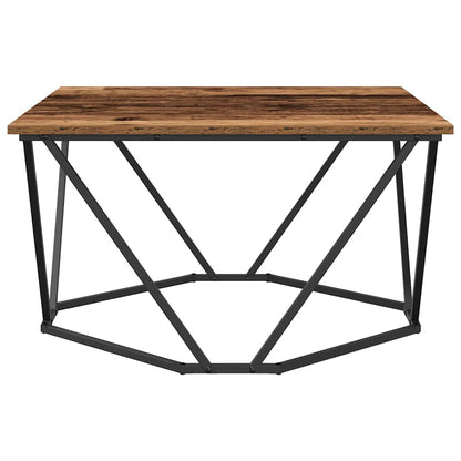 Couchtisch Altholz 80 x 80 x 45 cm Ingenieurholz und Stahl