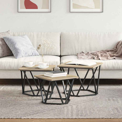 Couchtisch 3 pcs Sonoma Eiche 50 x 50 x 40 cm