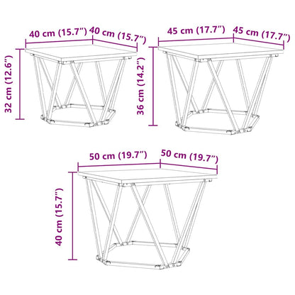 Couchtisch 3 pcs Sonoma Eiche 50 x 50 x 40 cm