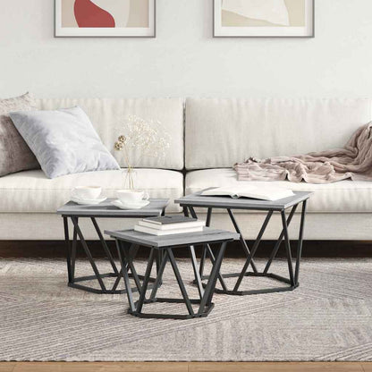 Couchtisch 3 pcs Grau Sonoma 50 x 50 x 40 cm