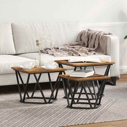 Couchtisch 3 pcs Altholz 50 x 50 x 40 cm