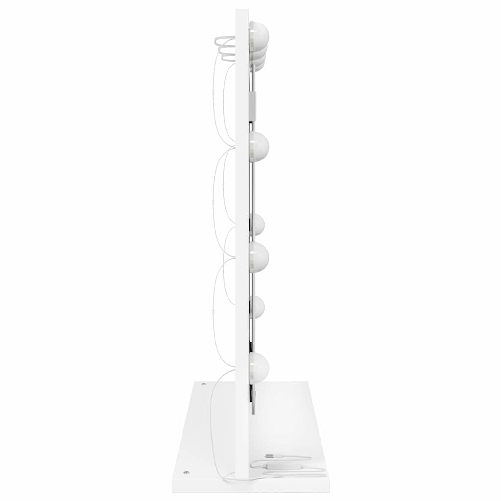 Waschtischspiegel Weiß 60 x 55 x 18 cm Glas und furniertes Holz