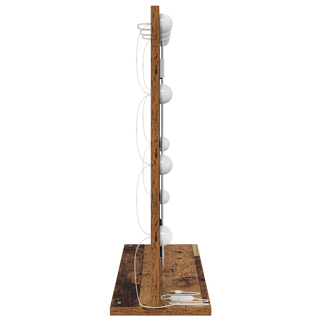 Kosmetikspiegel Altholz 60 x 55 x 18 cm Holzwerkstoff und Glas