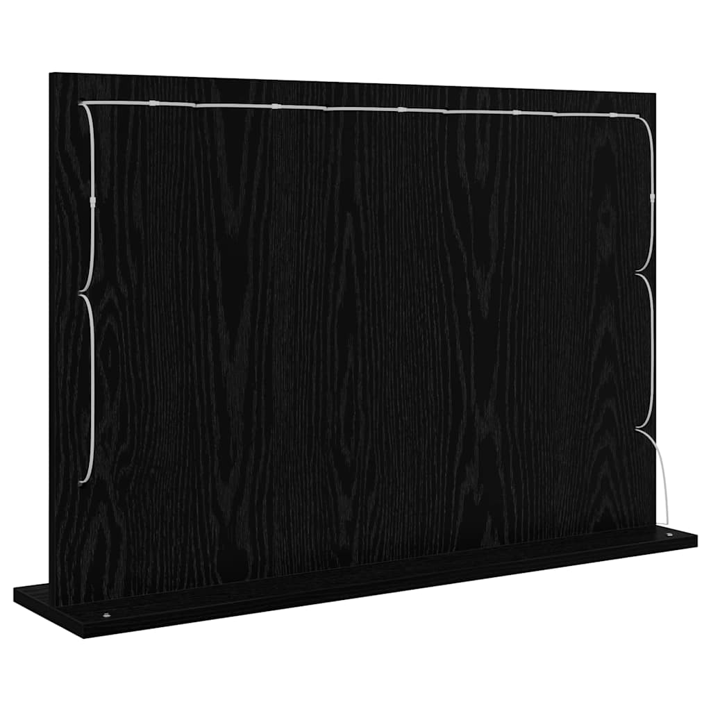 Kosmetikspiegel mit Spiegel Schwarze Eiche 80 x 15 x 18 cm