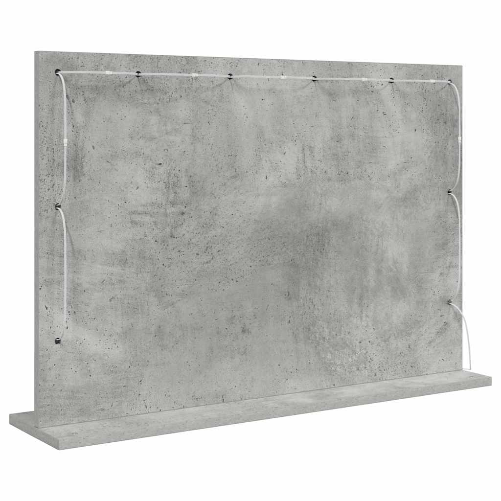 Kosmetikspiegel mit Spiegel Beton Grau 80 x 55 x 18 cm