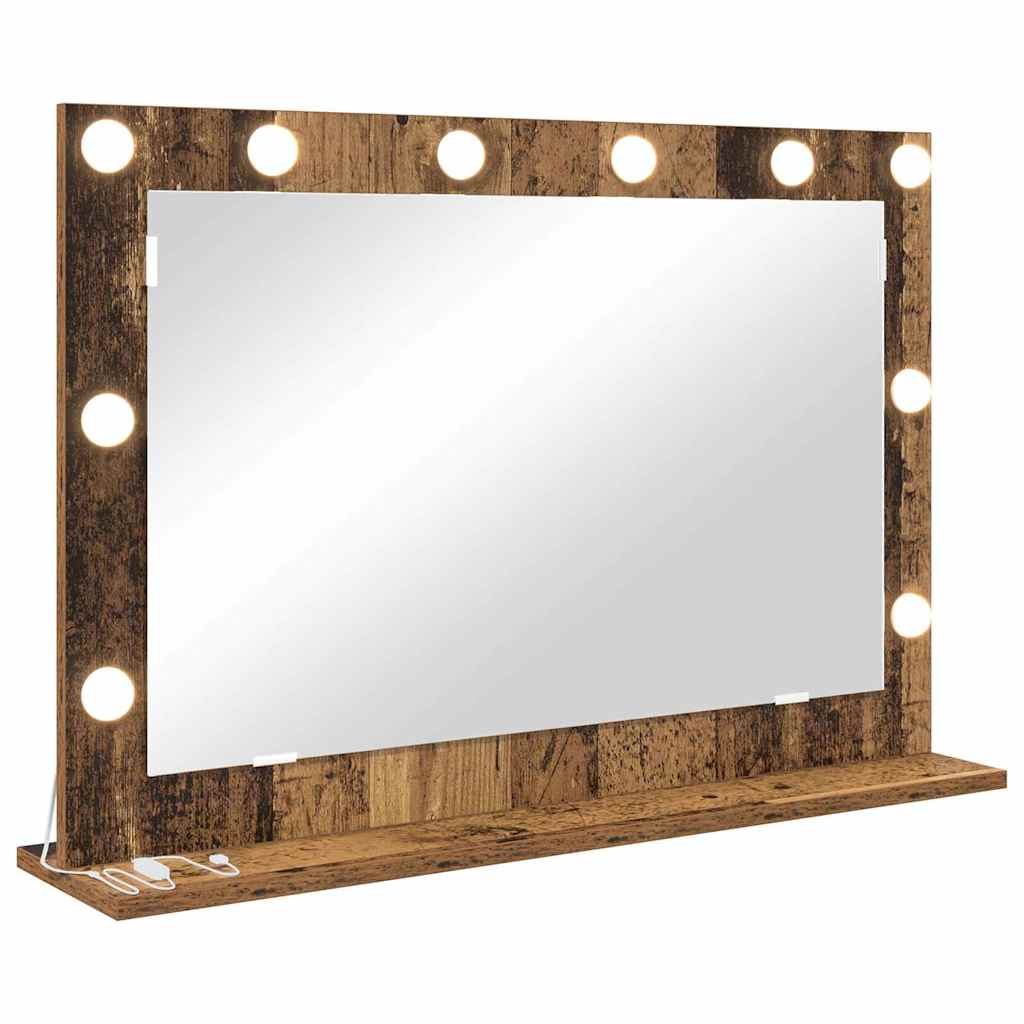 Kosmetikspiegel Altholz 80 x 55 x 18 cm Holzwerkstoff und Glas