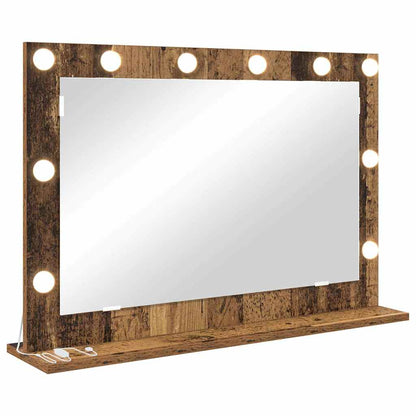 Kosmetikspiegel Altholz 80 x 55 x 18 cm Holzwerkstoff und Glas