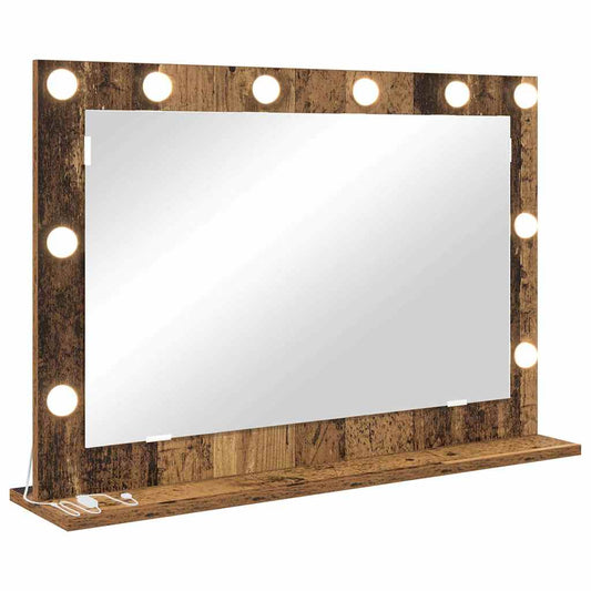 Kosmetikspiegel Altholz 80 x 55 x 18 cm Holzwerkstoff und Glas
