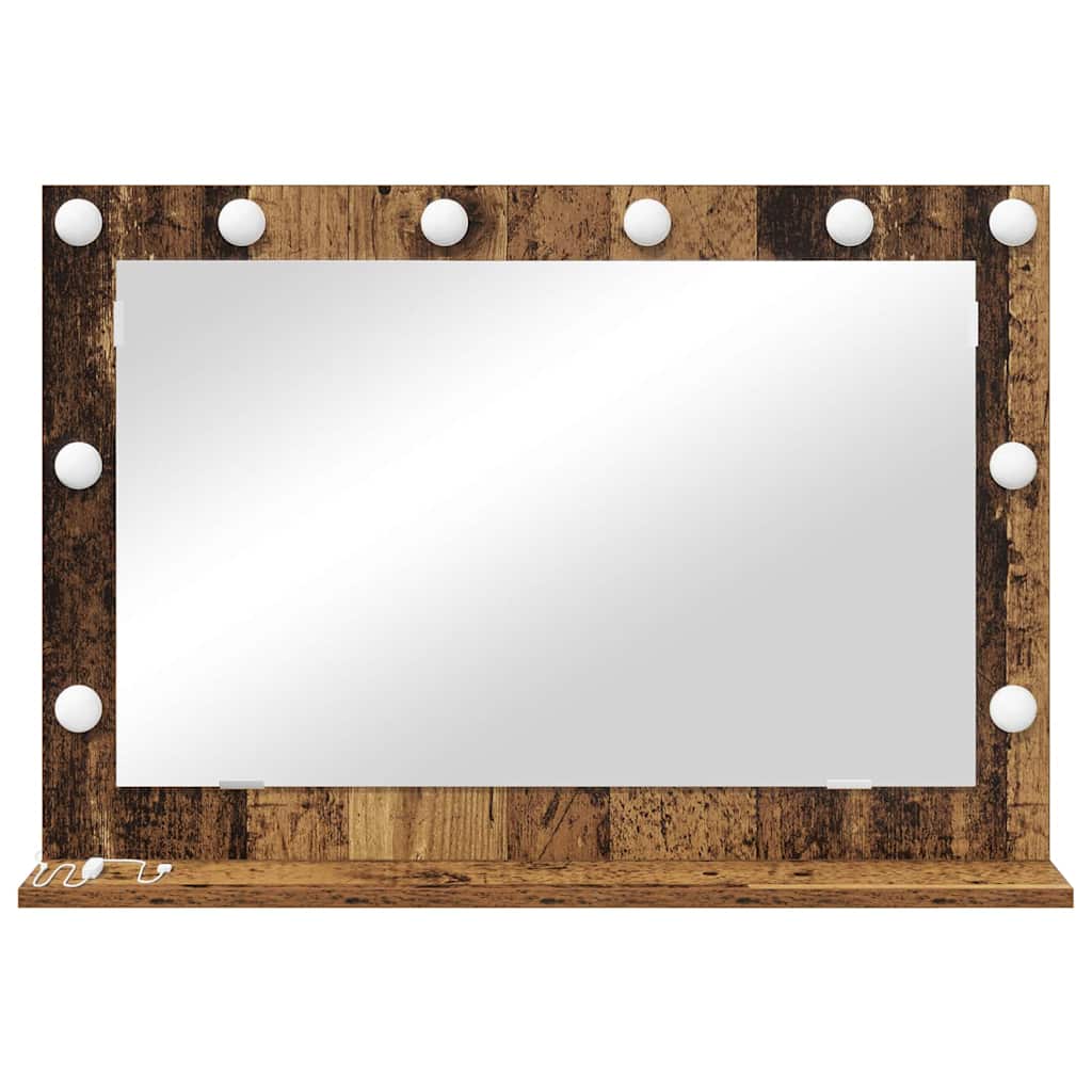Kosmetikspiegel Altholz 80 x 55 x 18 cm Holzwerkstoff und Glas