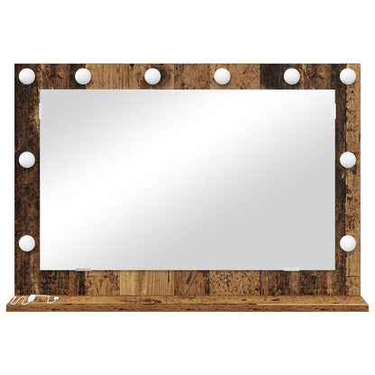 Kosmetikspiegel Altholz 80 x 55 x 18 cm Holzwerkstoff und Glas