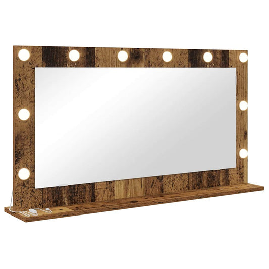 Kosmetikspiegel Altholz 100 x 55 x 18 cm Holzwerkstoff und Glas