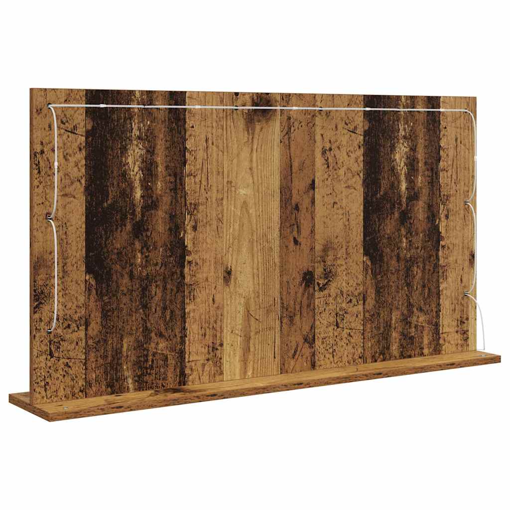 Kosmetikspiegel Altholz 100 x 55 x 18 cm Holzwerkstoff und Glas