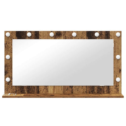 Kosmetikspiegel Altholz 100 x 55 x 18 cm Holzwerkstoff und Glas