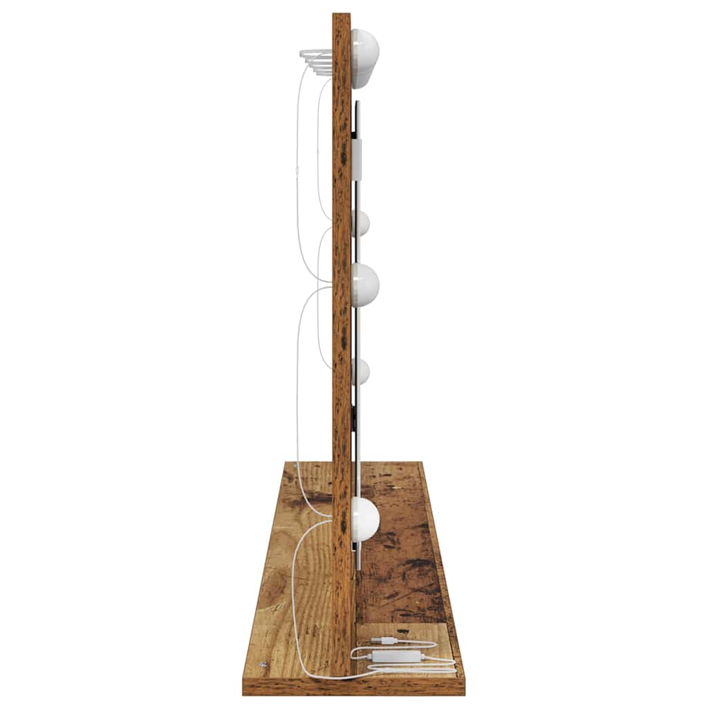 Kosmetikspiegel Altholz 100 x 55 x 18 cm Holzwerkstoff und Glas