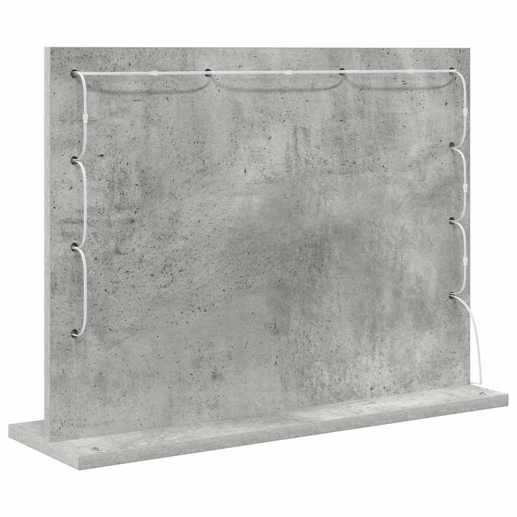 Kosmetikspiegel mit Spiegel Beton Grau 60 x 45 x 18 cm