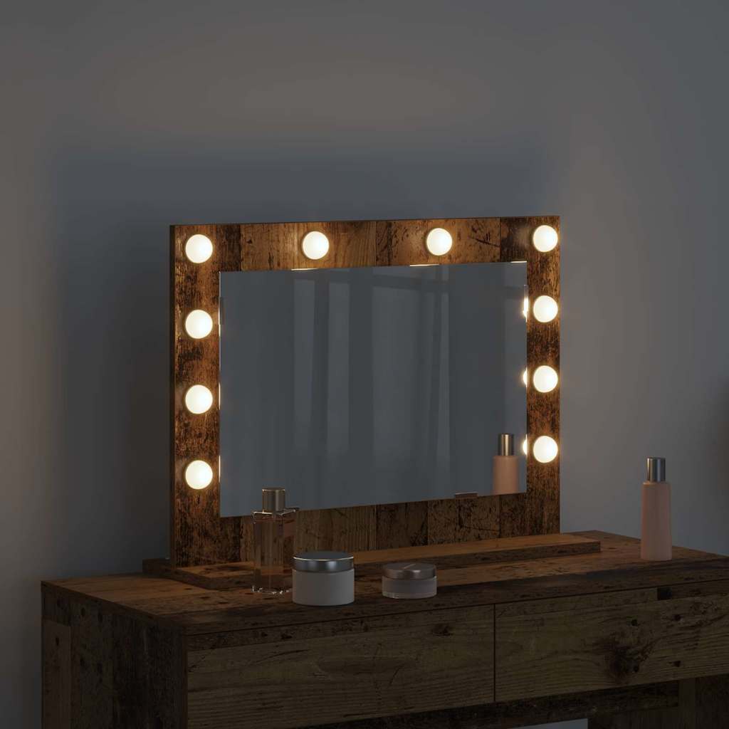 Kosmetikspiegel Altholz 60 x 45 x 18 cm Holzwerkstoff und Glas