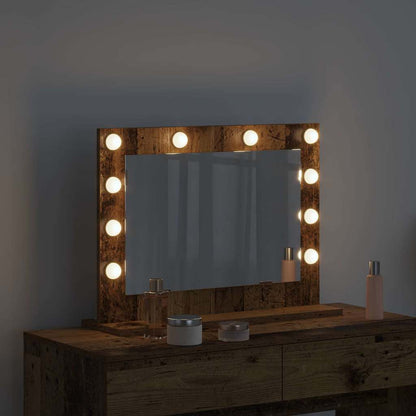 Kosmetikspiegel Altholz 60 x 45 x 18 cm Holzwerkstoff und Glas
