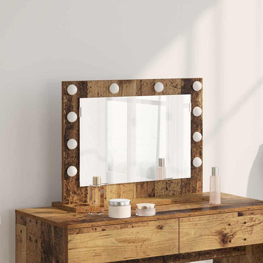 Kosmetikspiegel Altholz 60 x 45 x 18 cm Holzwerkstoff und Glas