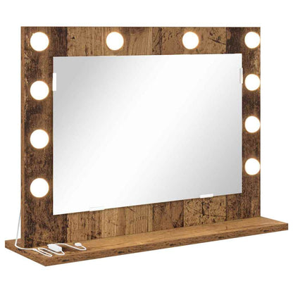 Kosmetikspiegel Altholz 60 x 45 x 18 cm Holzwerkstoff und Glas