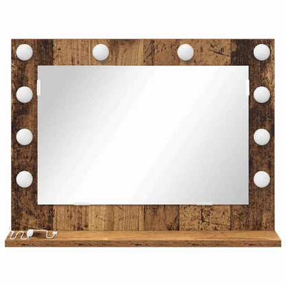 Kosmetikspiegel Altholz 60 x 45 x 18 cm Holzwerkstoff und Glas