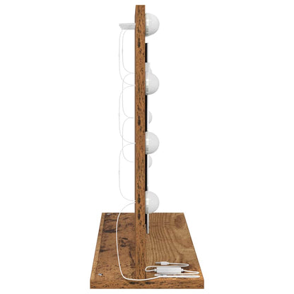 Kosmetikspiegel Altholz 60 x 45 x 18 cm Holzwerkstoff und Glas