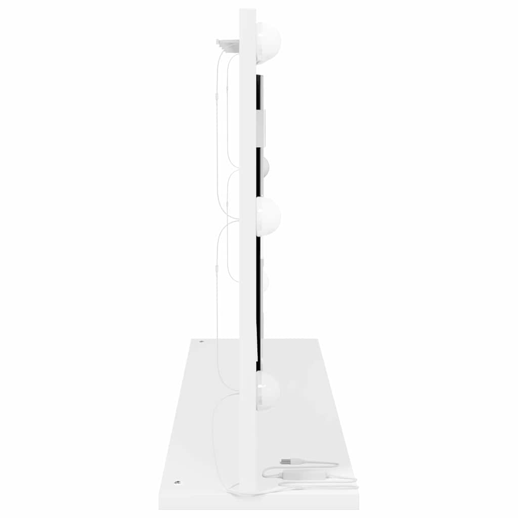 Kosmetikspiegel Weiß 80 x 45 x 18 cm Holzwerkstoff und Glas