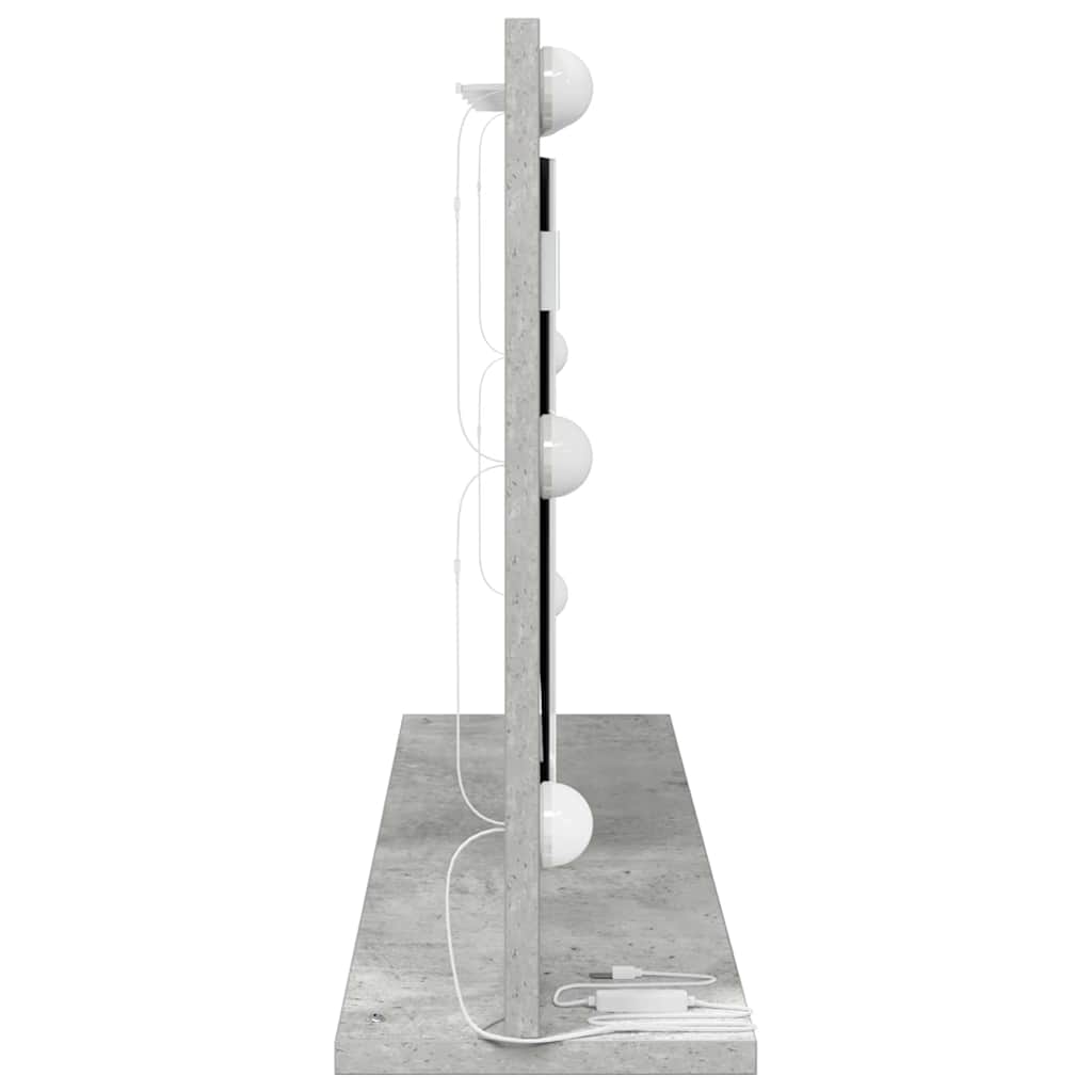Kosmetikspiegel mit Spiegel Beton Grau 80 x 45 x 18 cm