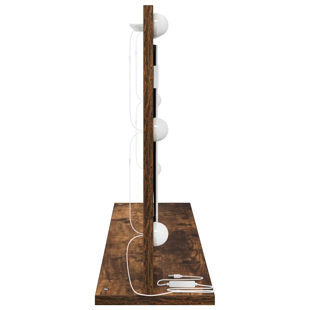 Kosmetikspiegel mit Spiegel Geräucherte Eiche 80 x 45 x 18 cm