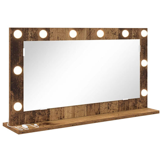 Kosmetikspiegel Altholz 80 x 45 x 18 cm Holzwerkstoff und Glas