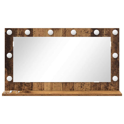 Kosmetikspiegel Altholz 80 x 45 x 18 cm Holzwerkstoff und Glas