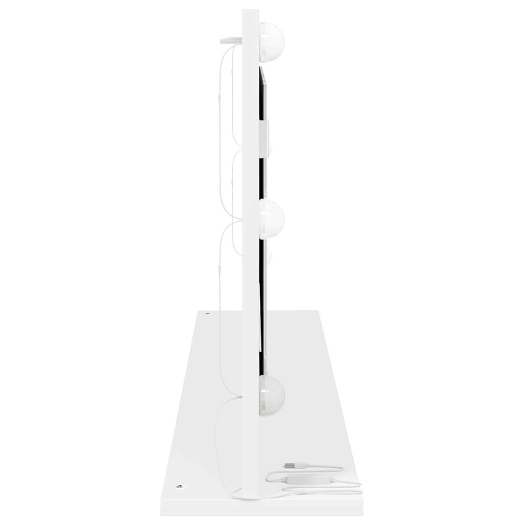 Kosmetikspiegel Weiß 100 x 45 x 18 cm Holzwerkstoff und Glas
