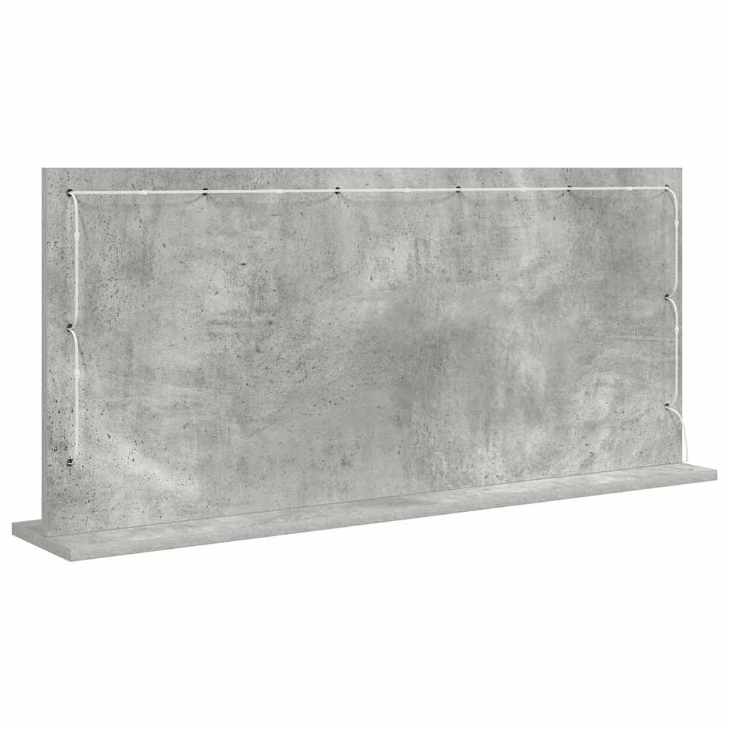 Kosmetikspiegel mit Spiegel Beton Grau 100 x 45 x 18 cm