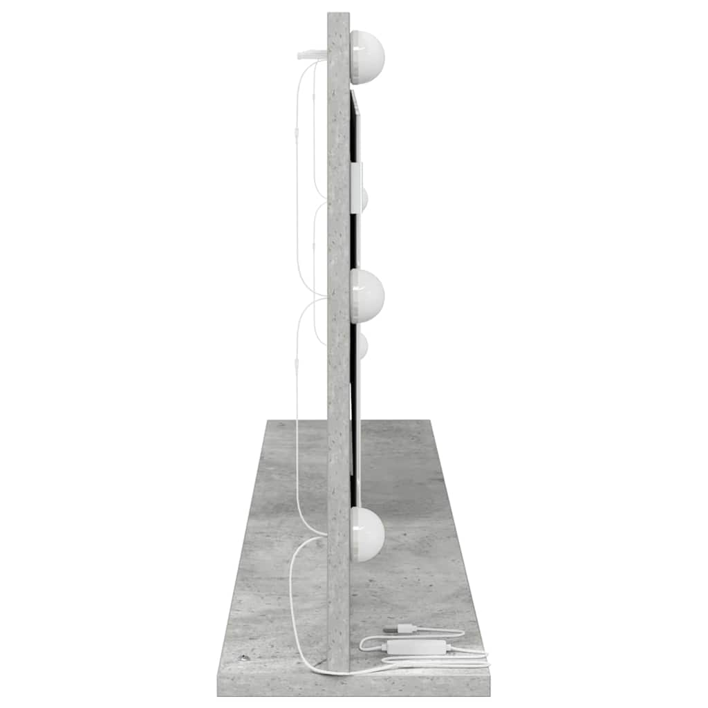 Kosmetikspiegel mit Spiegel Beton Grau 100 x 45 x 18 cm