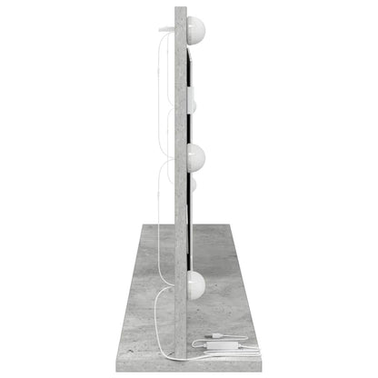 Kosmetikspiegel mit Spiegel Beton Grau 100 x 45 x 18 cm