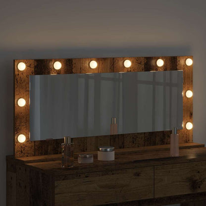 Kosmetikspiegel Altholz 100 x 45 x 18 cm Holzwerkstoff und Glas
