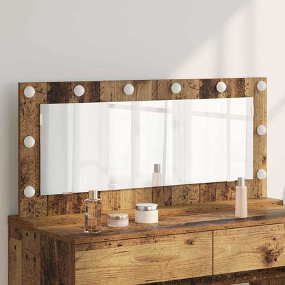 Kosmetikspiegel Altholz 100 x 45 x 18 cm Holzwerkstoff und Glas