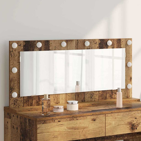 Kosmetikspiegel Altholz 100 x 45 x 18 cm Holzwerkstoff und Glas