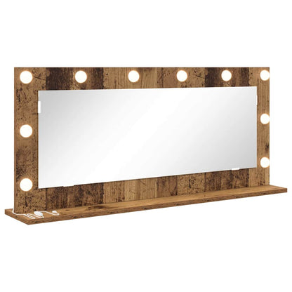 Kosmetikspiegel Altholz 100 x 45 x 18 cm Holzwerkstoff und Glas