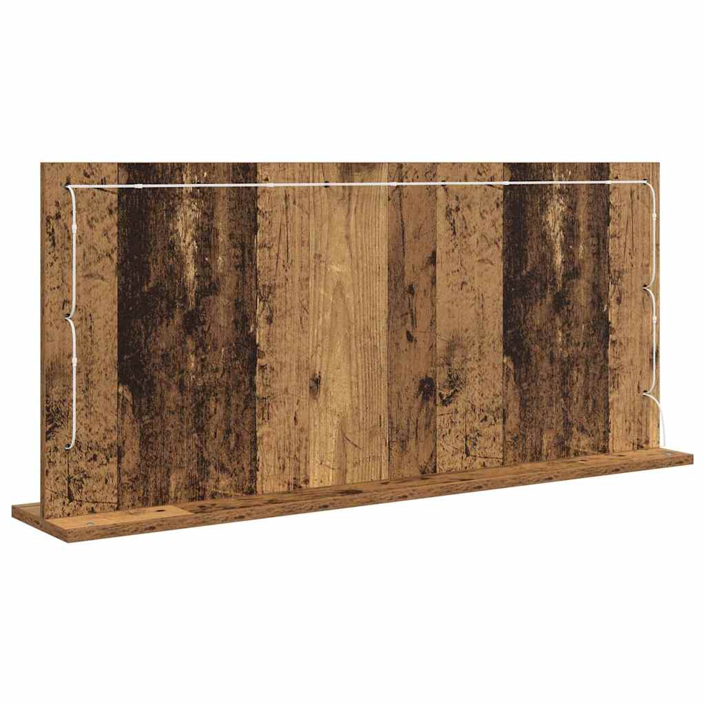 Kosmetikspiegel Altholz 100 x 45 x 18 cm Holzwerkstoff und Glas