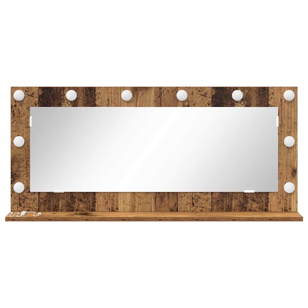 Kosmetikspiegel Altholz 100 x 45 x 18 cm Holzwerkstoff und Glas