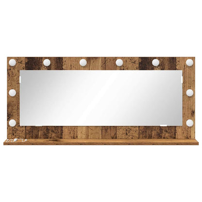 Kosmetikspiegel Altholz 100 x 45 x 18 cm Holzwerkstoff und Glas