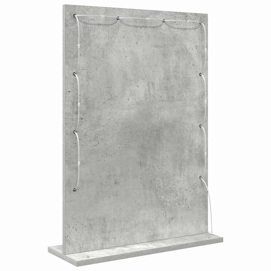 Kosmetikspiegel mit Spiegel Beton Grau 70 x 50 x 18 cm