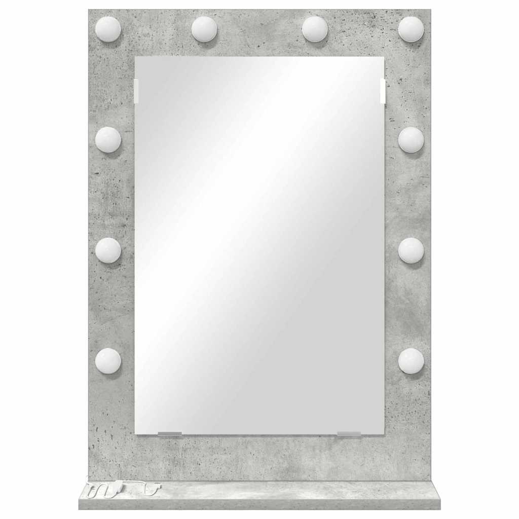 Waschtischspiegel mit Spiegel Beton Grau 70 x 50 x 18 cm
